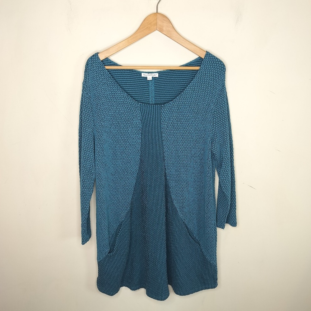 NorthStyle Tunic Top w/ Pockets Textured Honeycomb Stretch Knit